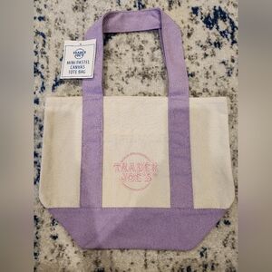 TRADER JOE'S MINI PASTEL CANVAS TOTE BAG (LIMITED EDITION)